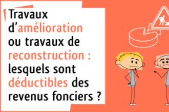 2 bonhommes discutent, au-dessus d'eux, un camembert coupé avec un panneau travaux